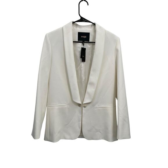 NWT Maje Vera Shawl Collar Blazer Ecru Split Cuffs Size 36 US 4 - Picture 1 of 14